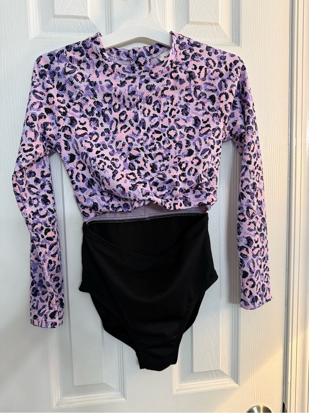 art class Purple and Pink Leopard Long-Sleeve One-Piece